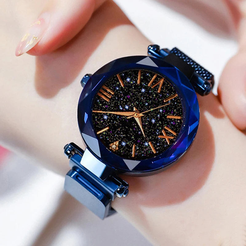 Luxury Starry Sky Women Watches Magnetic Mesh Belt Band Watch 2023 Women's Casual Fashion Dress Wristwatch Zegarek Damski