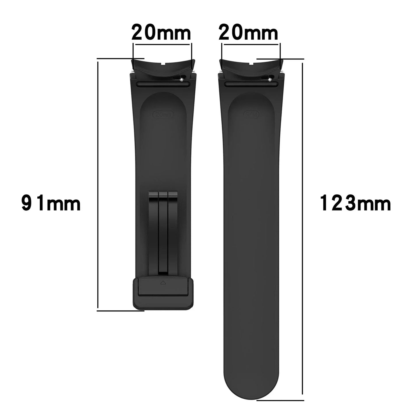 20mm Silicone Band For Samsung Galaxy Watch 6 Classic 47mm 43mm Pro 45mm Magnetic Buckle Bracelet Watch 4/5/6/7 44mm 40mm Correa