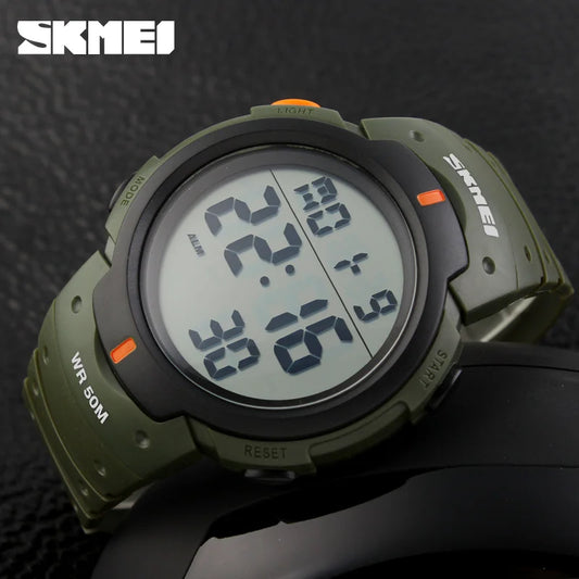 SKMEI 1068 Calendar PU Strap 5Bar Waterproof Digital Watch reloj hombre Outdoor Sport Watch Men Big Dial Fashion Simple Watches