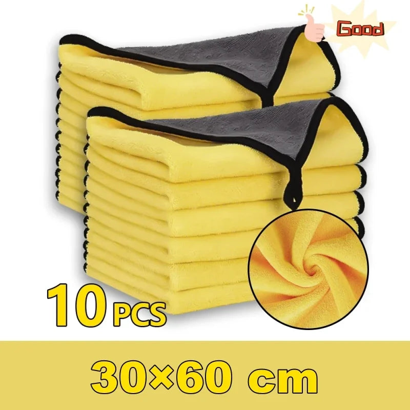 10/5/3/1pcs Thicken Microfiber Car Cleaning Towels Soft Quick Drying Windows Mirrors Wiping Rags Home Double Layer Clean Cloths