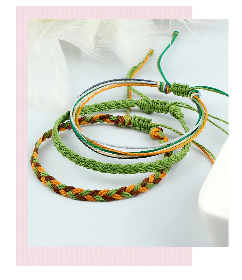 3Pcs/set Multi Color Tibetan Buddhist Bracelet Women Men Lucky Charm Adjustable Yoga Braided Rope Bracelets Friendship Jewelry