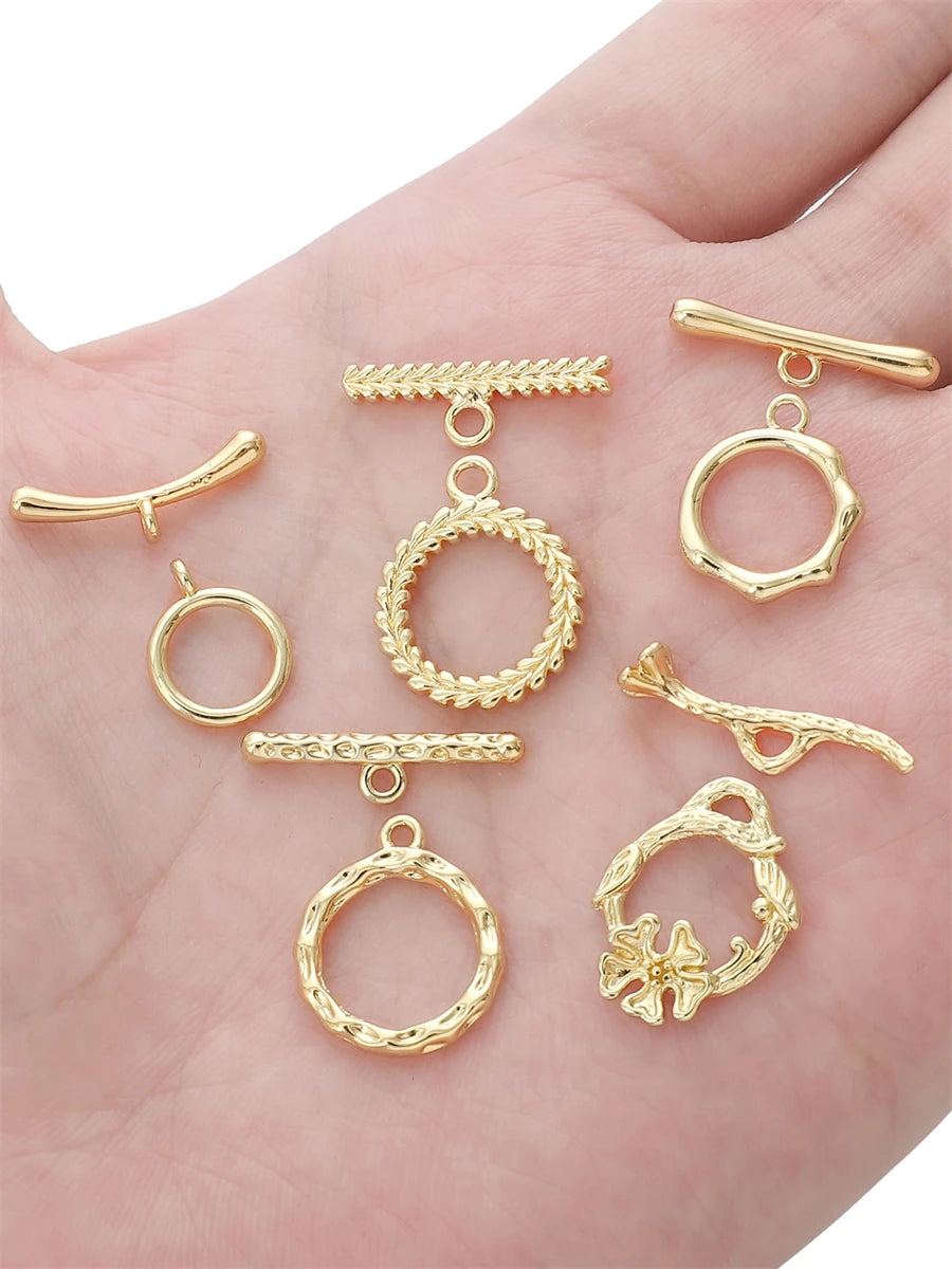 A Set Of 14K Gold-plated Brass Personalized Metal Clasps For Bracelet Necklace Making Jewelry Clasps DIY Founding