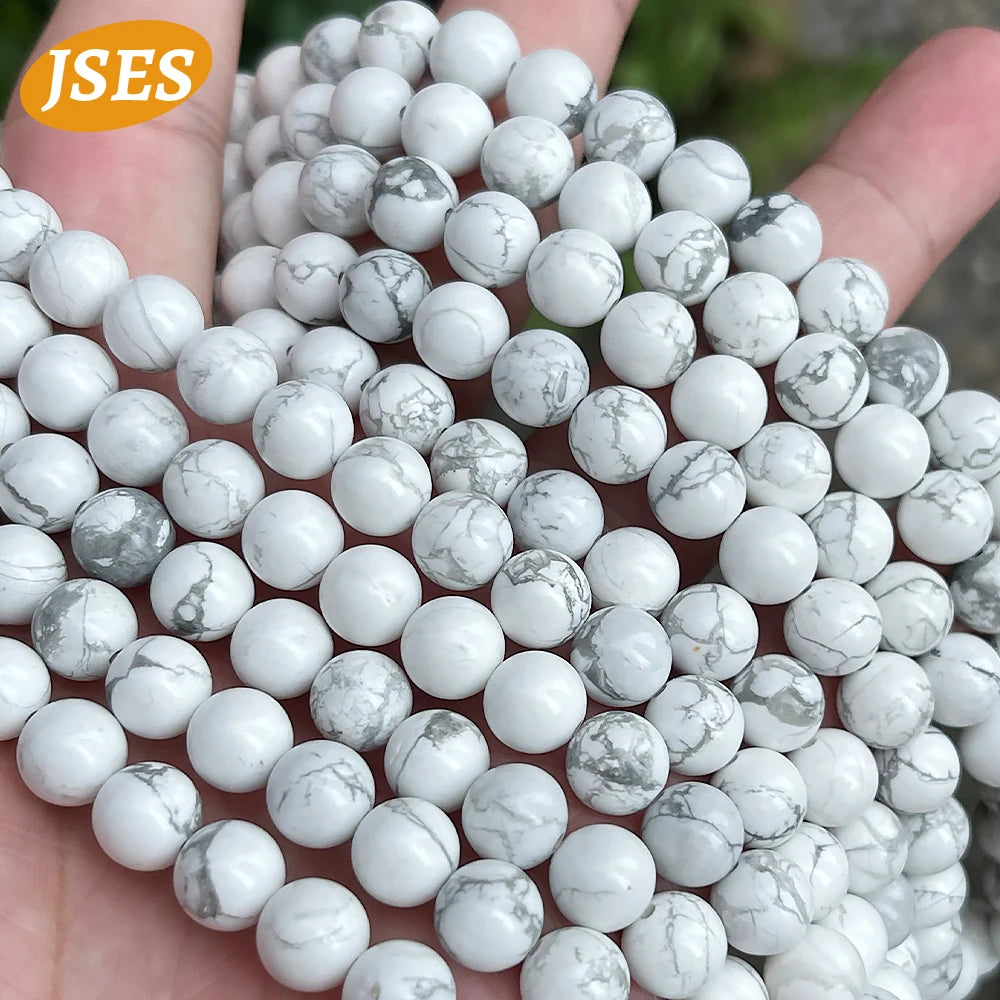 AA Natural White Howlite Turquoise Strand Loose Beads for Jewelry Making Bracelets Necklace DIY Beads Accessorries Wholesale