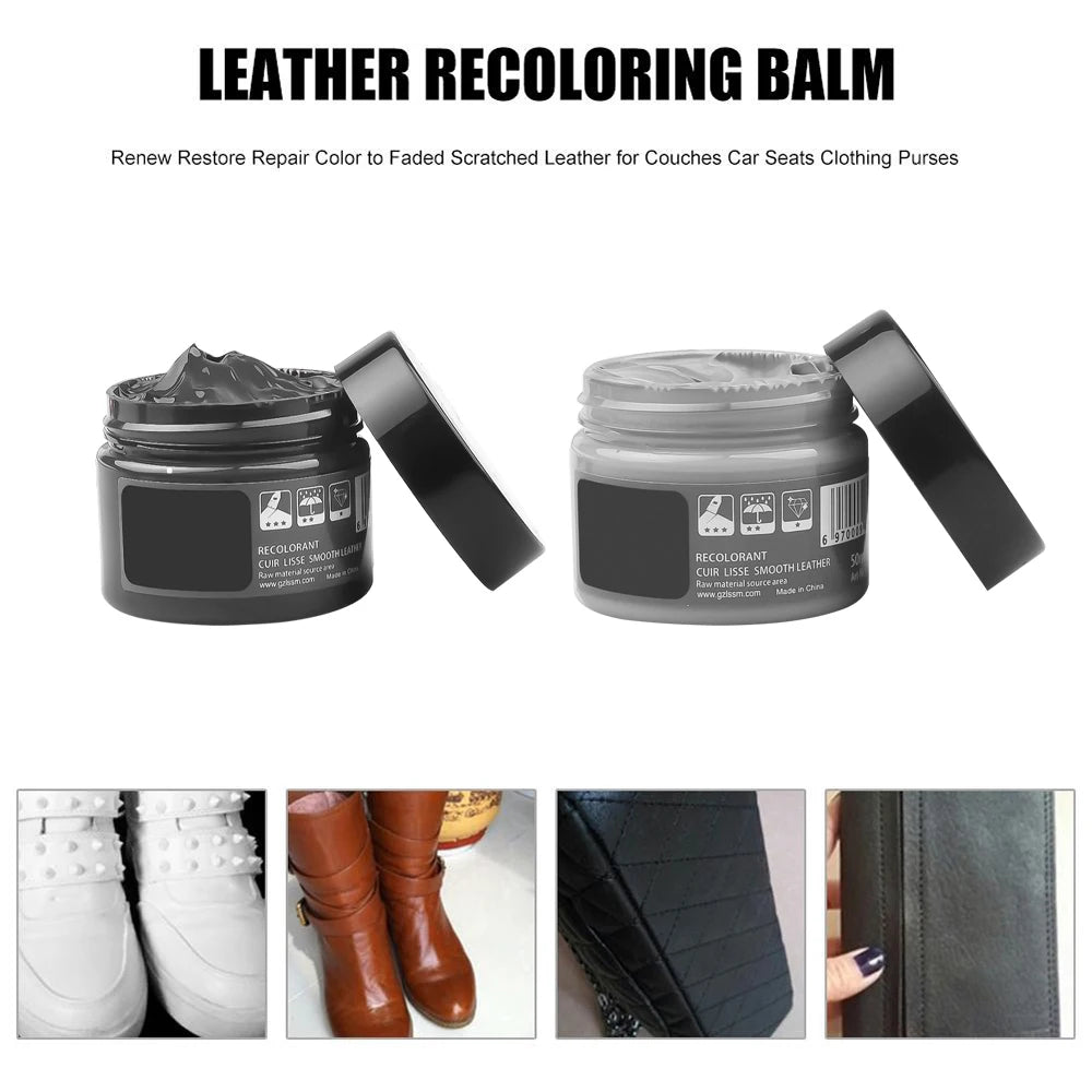 Car Leather Repair Kit Liquid Skin Recoloring Balm No Heat Repair Tool Auto Seat Holes Scratch Cracks rips restoration set shoes