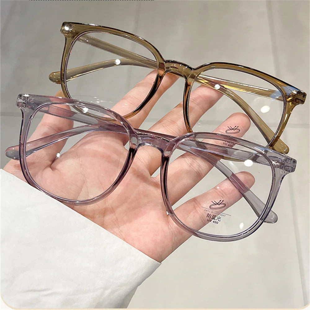 New Retro Ultra-light Glasses Anti-blue Light Flat Glasses Female Fashion Exquisite Casual Transparent Frame Flat Light Glasses