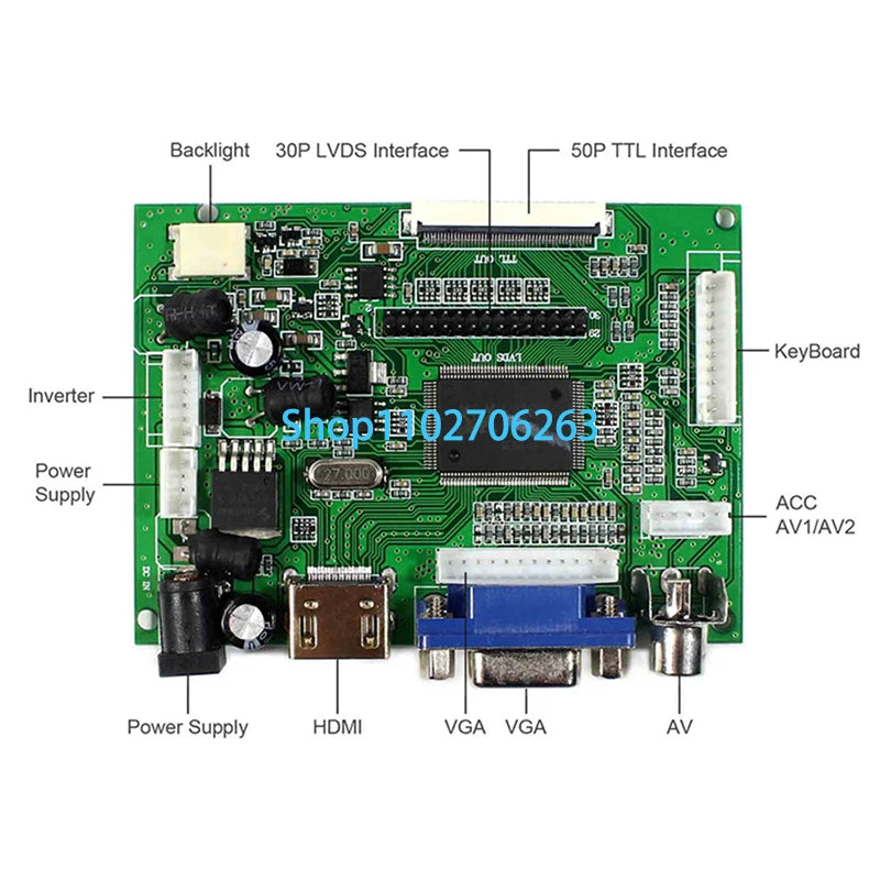 7.0" inch 800X600 4:3 LCD Screen CLAA070MA0ACW LCD Display screen Compatible-HDMI VGA Control Driver Board Monitor Panel