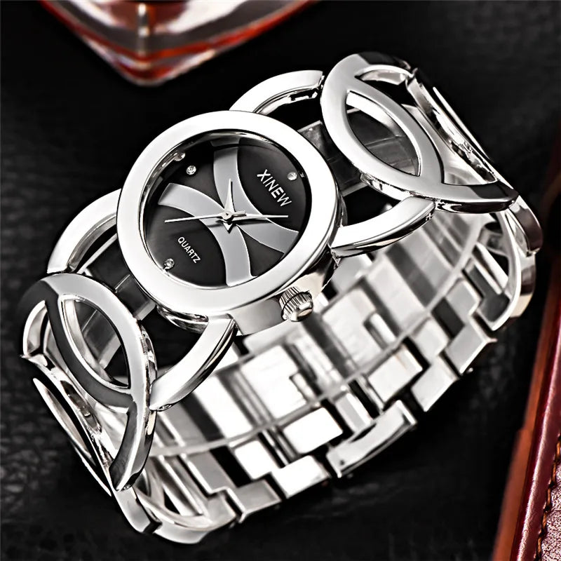 Luxury Brand Lady Gold Watches Full Stainless Steel Magic Women Bracelet Zegarki Damskie Znanych Marek Montre Vintage Femme 2024