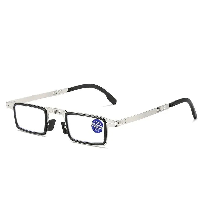 Steel Metal Folding Reading Glasses Hd Anti-blue Light Portable Fashionable Men's And Women's Reading Glasses Set