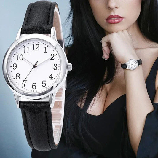 Women Quartz Watch Easy To Read Arabic Numerals Simple Dial PU Leather Strap Lady Candy Color  Reloj De Mujer Montre Femme