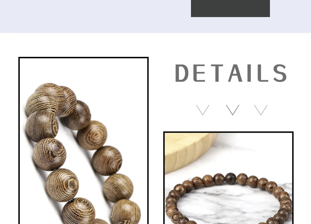 Natural Wooden Beads Bracelet Tibetan Buddha Rosary Handmade Bracelets Men and Women Yoga Meditation Prayer Beaded Jewelry Gifts