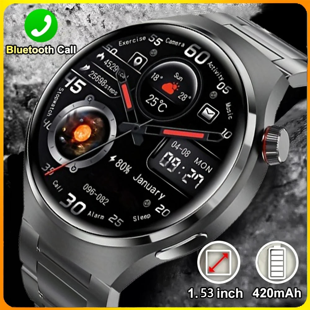 For HUAWEI GT4 Pro GPS NFC Smart Watch Men 360*360 AMOLED Screen Heart rate Bluetooth Call IP68 Waterproof Man Smartwatch 2024