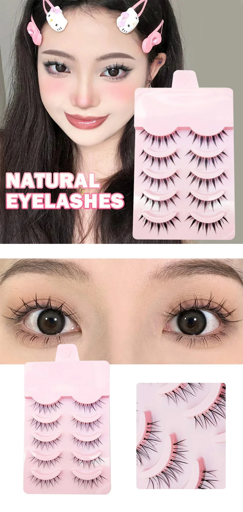 New Manga Lashes Soft Natural Eyelashes Thick False Eyelashes Manga Eyelashes Daily Dating Makeup Eyelashes Lashes Wispy