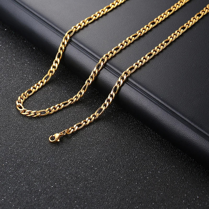 Vnox 3D Vertical Bar Necklaces for Men, Layering Stainless Steel Geometric Pendant, Layered Wheat Rope Cuban Chain, Boy Collar