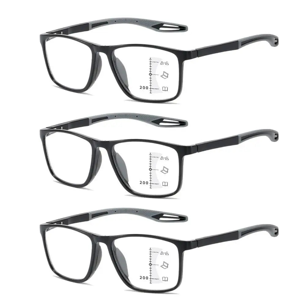 Multifocal Progressive Reading Glasses TR90 Frame Men Women Anti-blue Light Sports Eyeglasses Ultralight Bifocal Presbyopia