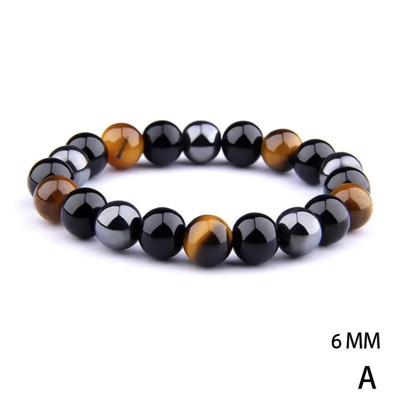 1 Natural Black Obsidian Hematite Tiger Eye Bead Bracelet For Men Magnetic Health Protection For Women Soul Jewelry