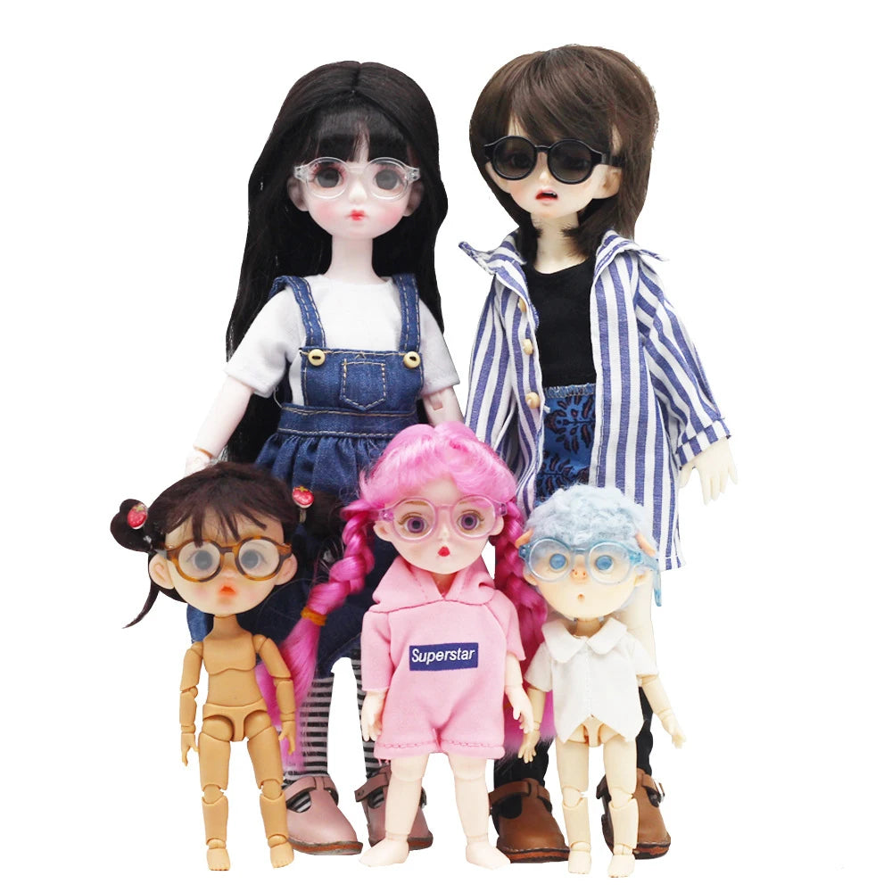 Fashion Doll Glasses for 1/3 1/6 1/8 60cm BJD Blyth Doll Plush Toy Sunglasses DIY Accessories Dress Up Toys Gift