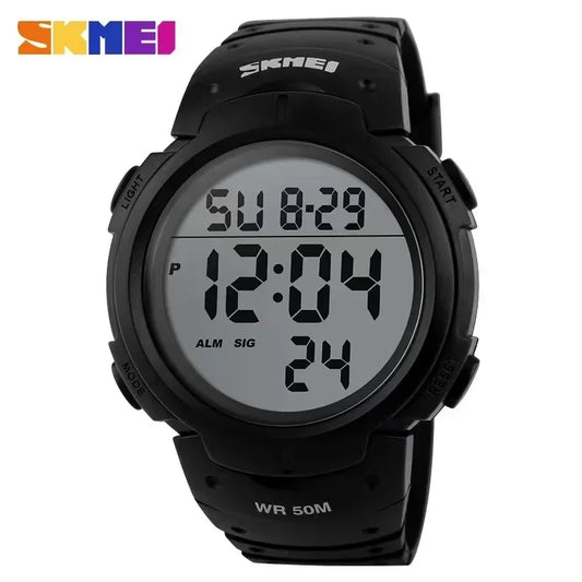 SKMEI 1068 Calendar PU Strap 5Bar Waterproof Digital Watch reloj hombre Outdoor Sport Watch Men Big Dial Fashion Simple Watches