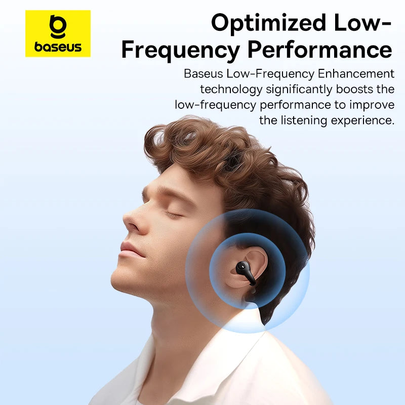 Baseus AirGo AS01 Wireless Headphones Ear clip Earphones Bluetooth 5.3  2MIc ENC HD Call Noise Reduction Earbuds Sports Earbuds