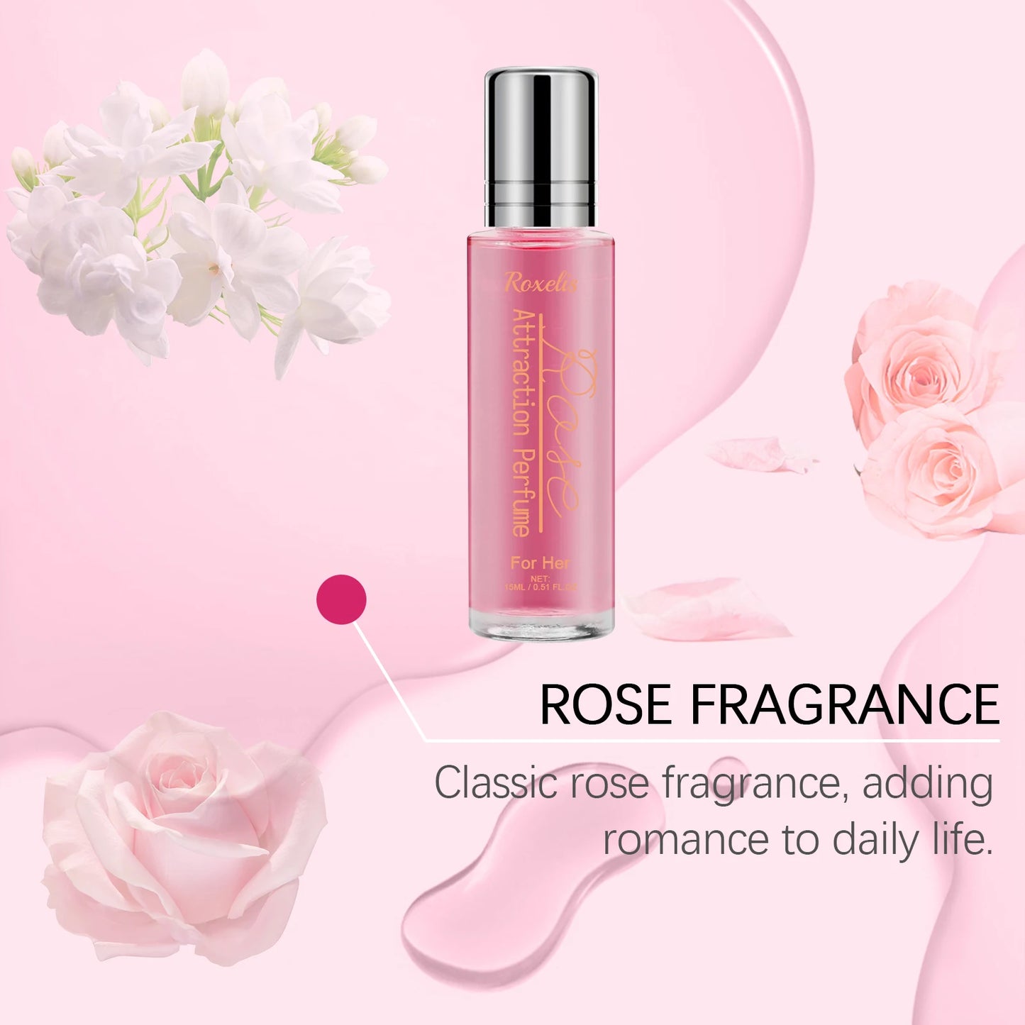 Rose Perfume Spray For Women Glamour Protable Perfume Long-Lasting Charm Fresh Light Fragrance Non-greasy Pheromone Spray Gift