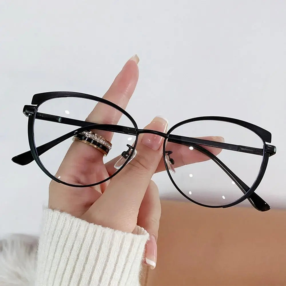 Blue Metal Light Blocking Women Designers Eyeglasses Optical Spectacle Computer Eye Protection Glass Fashion Eyewear