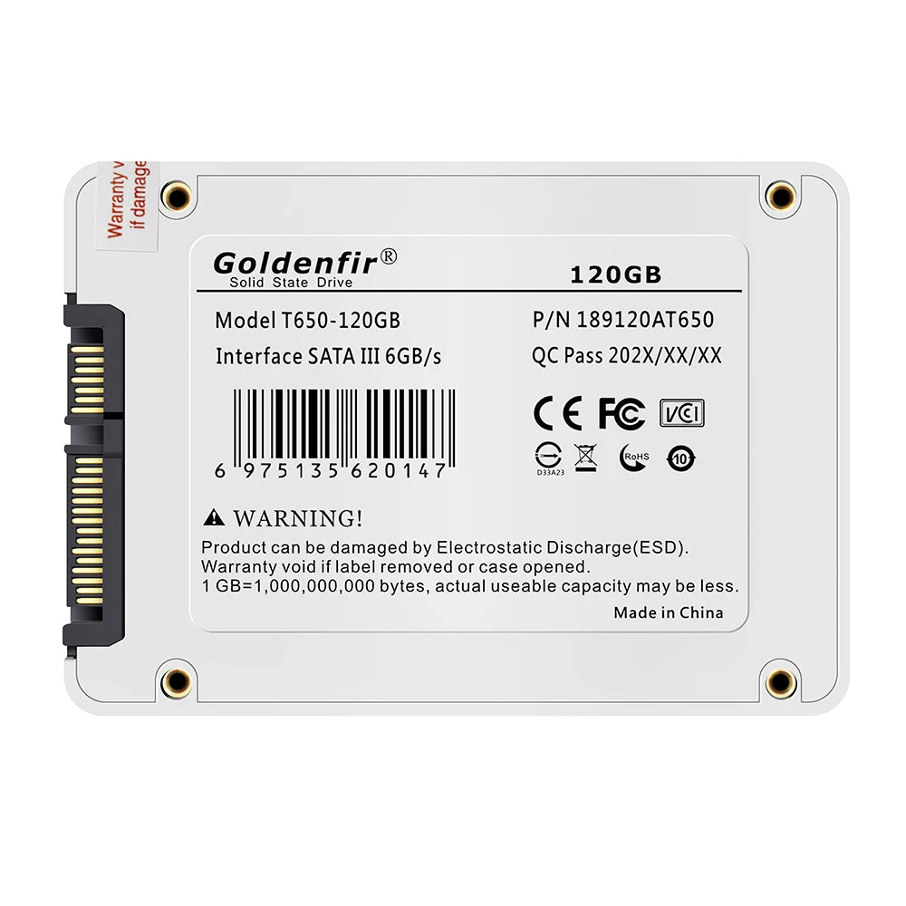 Goldenfir SSD 120GB 250GB 500GB 960GB 2.5 Hard Drive Disk Disc Solid State Disks 2.5 " Internal