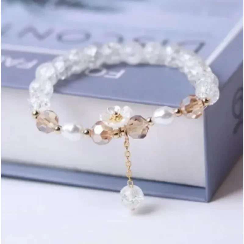 925 Sterling Silver Double Layer Pearl Bracelet for Women Girl Design Bead Korean Jewelry Dropshipping Charm Bracelet