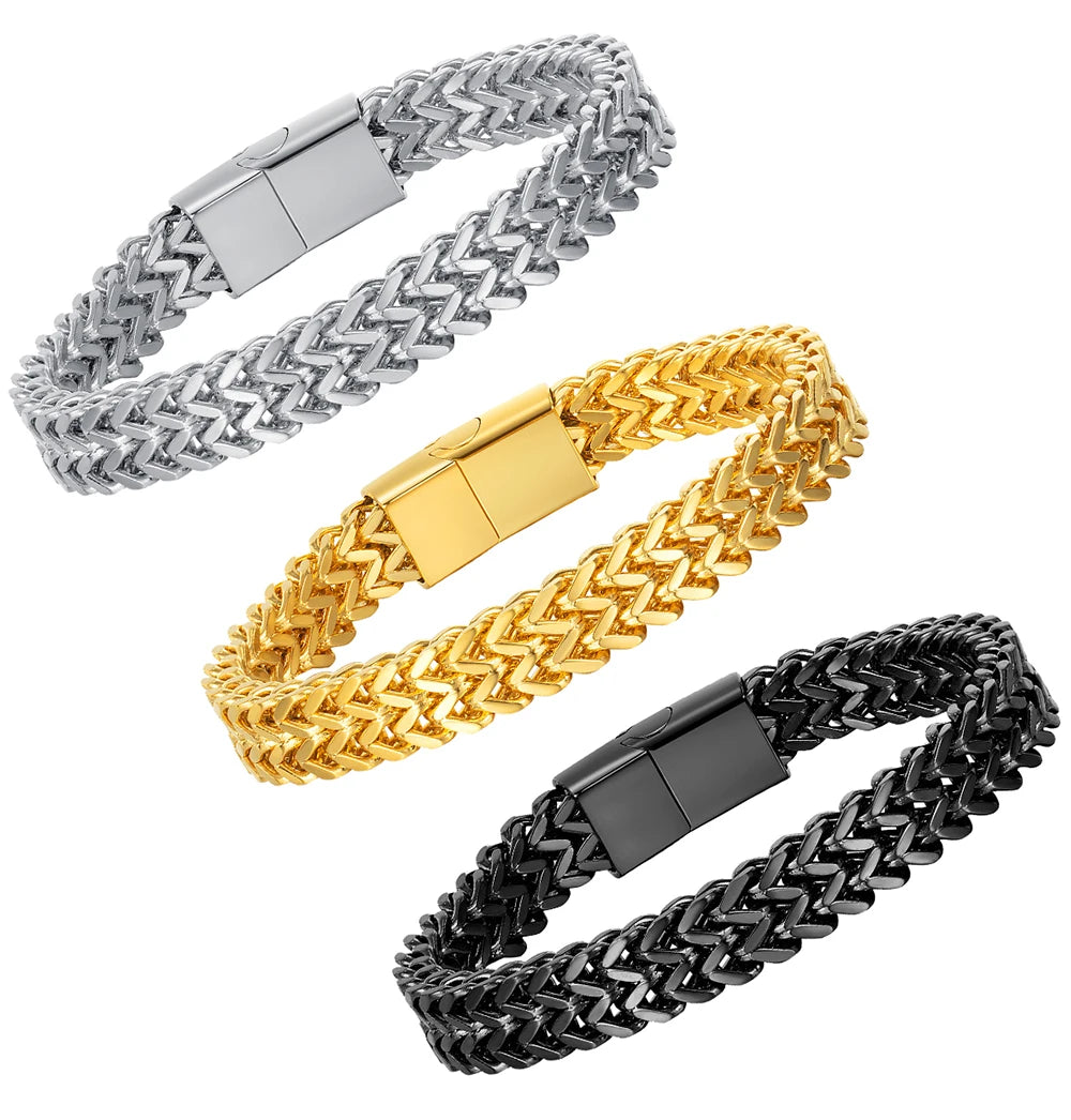 Fashion Men Cuban Bracelet Stainless Steel Women Bracelet On Hand For Couple Unisex Wrist Chain Jewelry