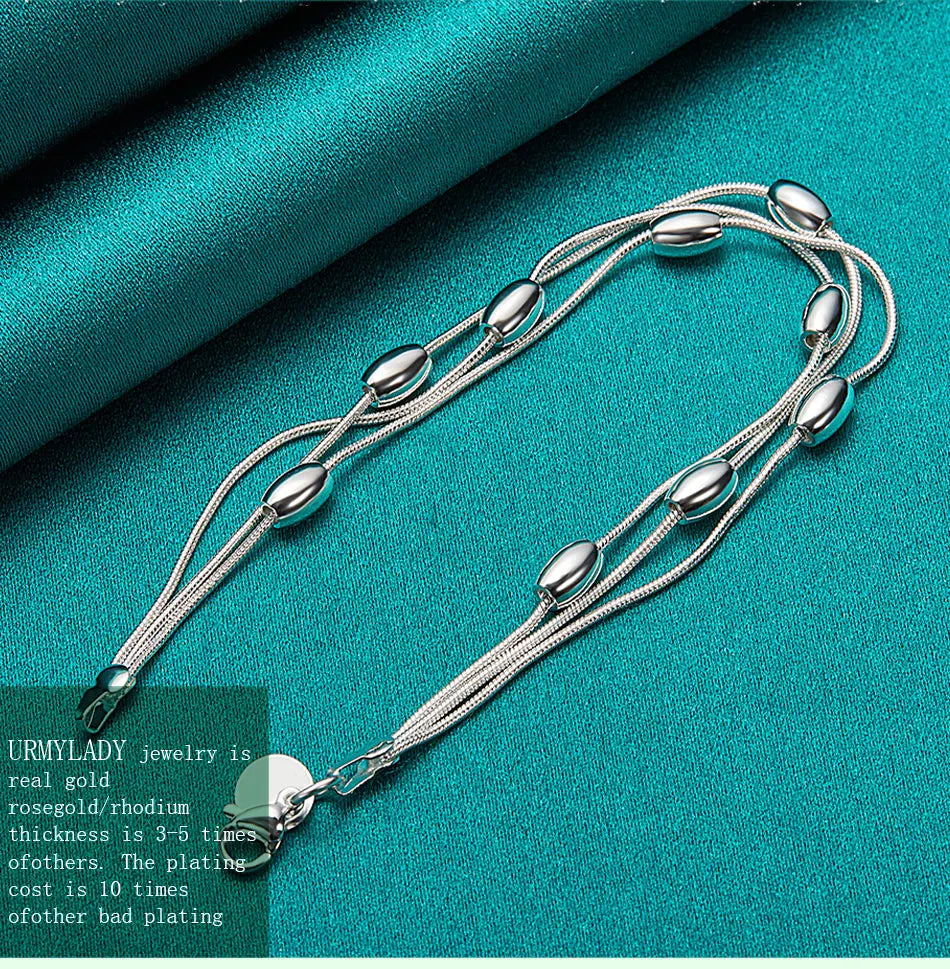 925 sterling silver bracelet chain fashion design product beautiful Jewelry High quality Bracelet bead for women lady wedding