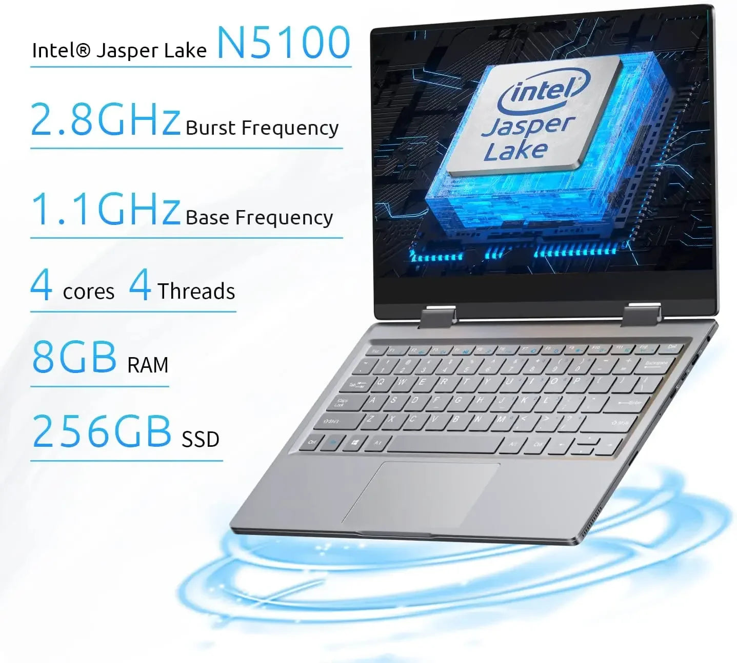 BMAX Y11 Plus Laptop 11.6 Inch 8GB RAM DDR4 256GB SSD Full Metal Case Notebook Windows 11 360degree Touchscreen Intel N5100