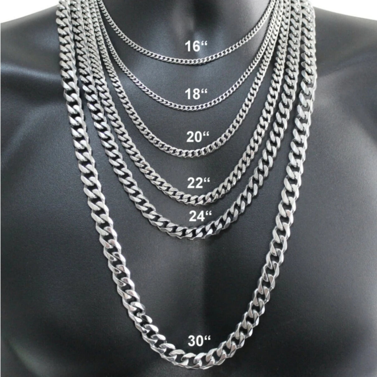 3mm/5mm/7mm/9mm/11mm Stainless Steel Curb Cuban Chain Necklace Link Men Women  18-28''