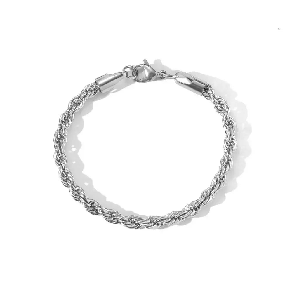 2-6MM Stainless Steel Chain Bracelet For Women Men Gold Color Twisted Rope Chain Bangle Fashion Never Fade Waterproof Jewelry