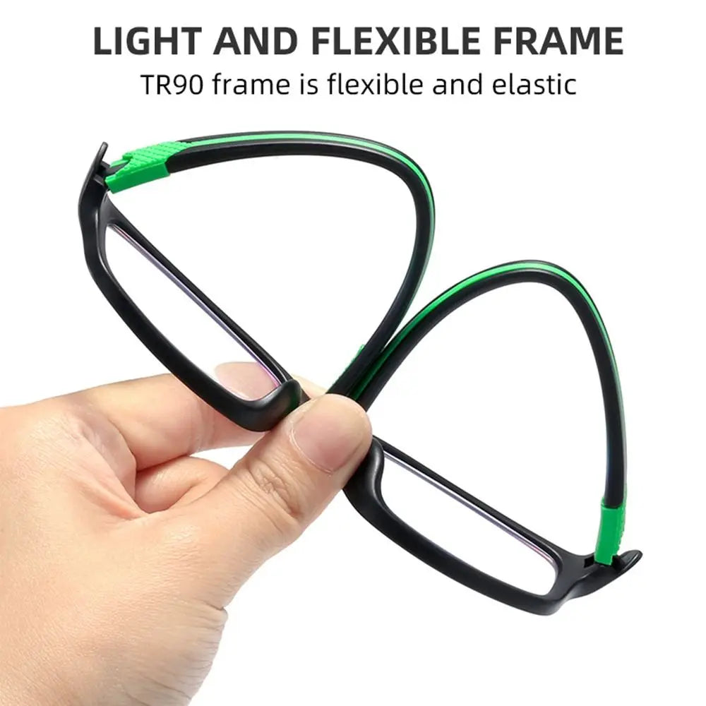 Reading Glasses Men Fashion Sports Anti-blue Light Blocking Reading Eyewear Grey Red TR90 Frame Presbyopia Eyeglasses