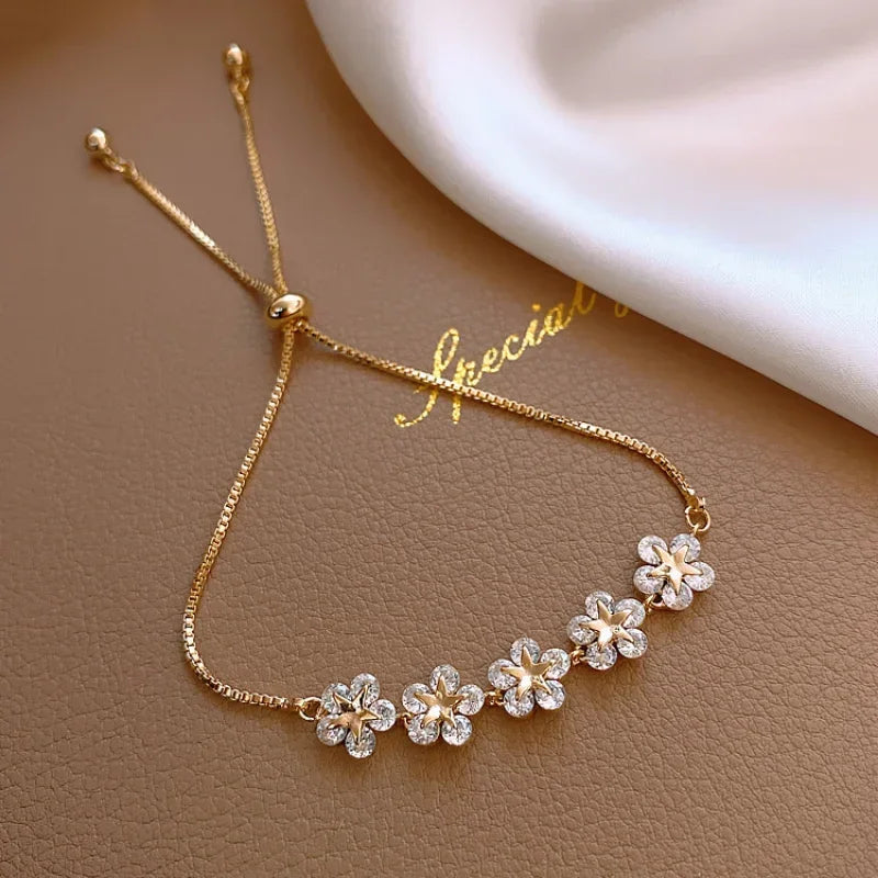 2024 New Korea New Fashion Letter D Star Simple Vintage Pendant Bracelet Woman Stainless Steel Bracelet Luxury Original Jewelry