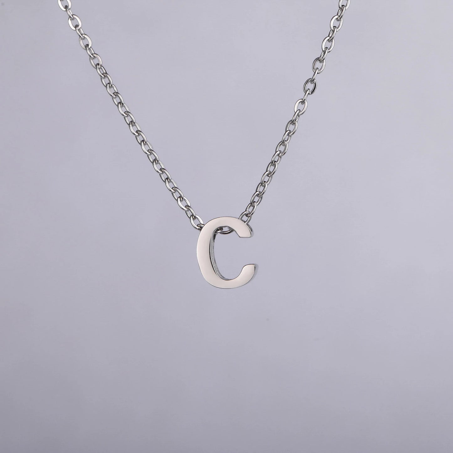 Unift Family Initial Name Necklaces Letter Alphabet M Pendant Stainless Steel Women Neck Chain Choker Trendy Minimalist Jewelry