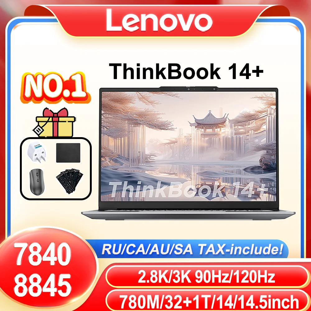 【TOP 1】2024 Lenovo ThinkBook 14+ 7840/8845 780M 14inch/14.5inch 90Hz/120Hz 2.8K/3K Screen