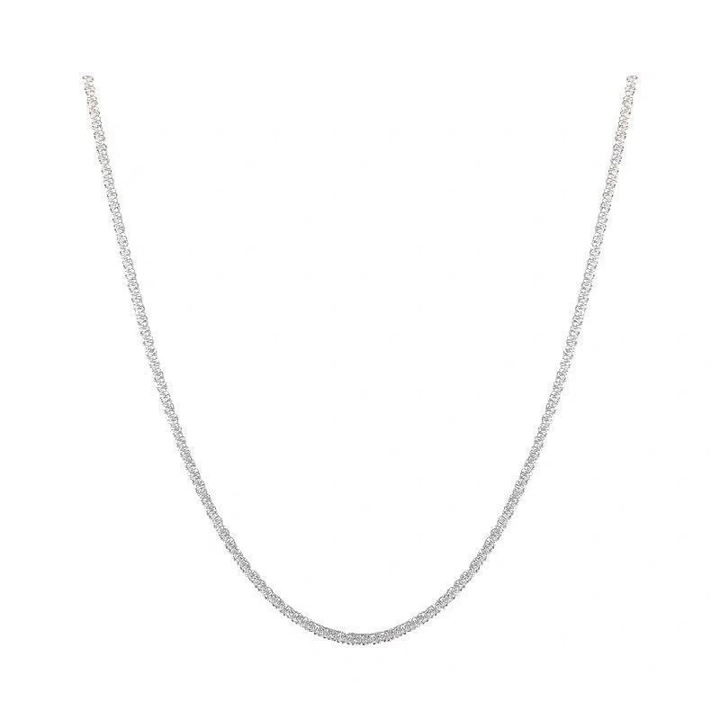 2023 New Popular Silver Colour Sparkling Clavicle Chain Choker Necklace For Women Fine Jewelry Wedding Party Gift