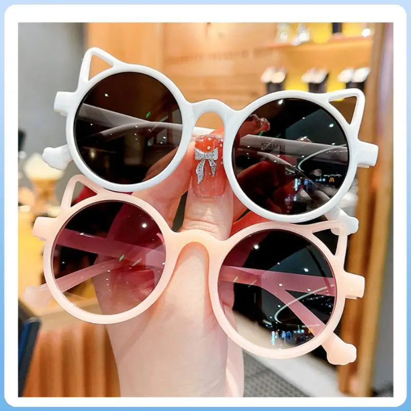 Baby Summer Sunglasses Transparent Cartoon Personality Plastic Eyewear Kid Colorful Travel Beach Round Frame Очки Солнечные