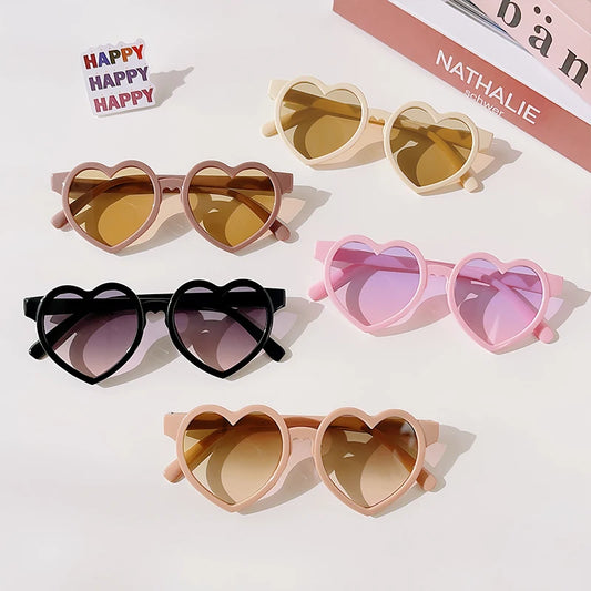 2023 New Kids Cartoon Heart Sunflower Fruit Rabbit Ears Sunglasses Girls Boy Children Outdoor Round Polarized UV400 Sun Glasses