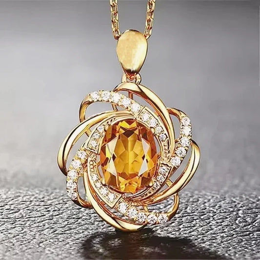 Delysia King  Citrine Jewelry Pendant Necklace Ladies