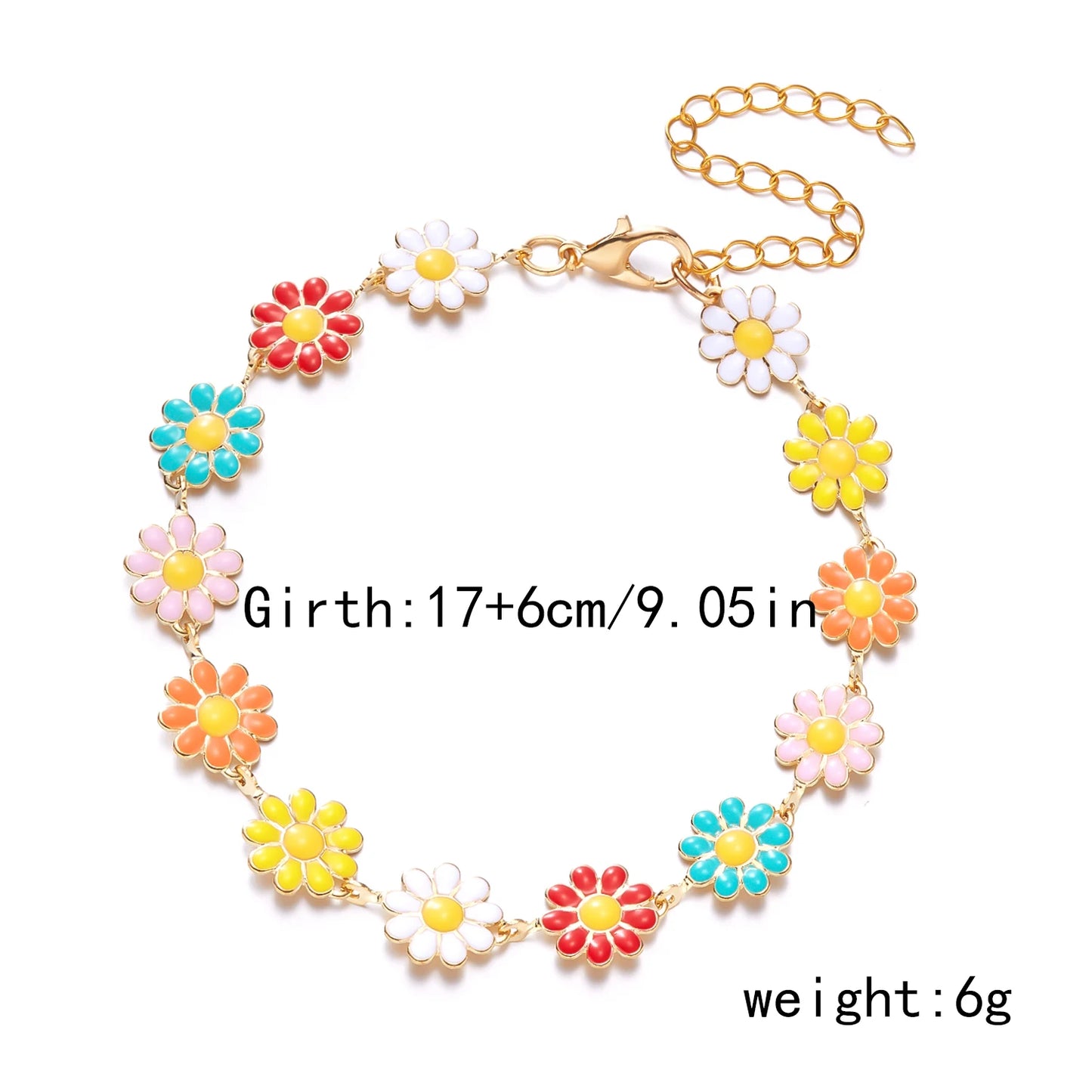 Fashion Sweet Flower Daisy Bracelet for Women Girl Y2K Accessories Handmade Colorful Beads Bracelet Boho Summer Pulseras Jewelry