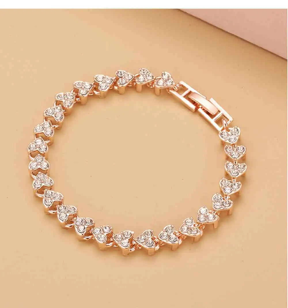 Luxury Cubic Zirconia Crystal Tennis Bracelets For Women Men Gold Color Silver Color Bracelet Chain Jewelry Gifts