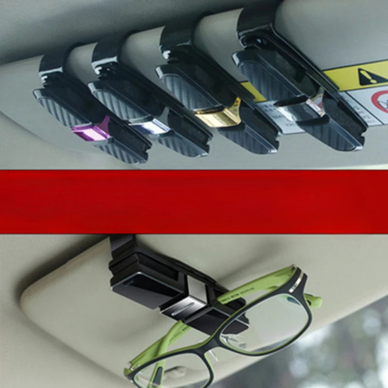 2PCS Car Glasses Holder Sun Visor Mount Sunglasses Clip Holder Rhinestone Bracket Portable Sunglasses Crystal Clip Decoration