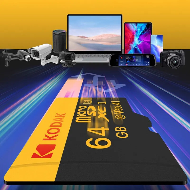 KODAK Memory Card Driving Recorder 32GB 64GB Micro SD Memory Card For Mobile Phone PC Earphone Speaker HD Camera Game Switch