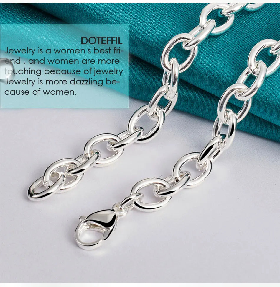 DOTEFFIL 925 Sterling Silver Heart Lock Pendant Necklace 18 Inch Chain For Women Wedding Engagement Fashion Jewelry