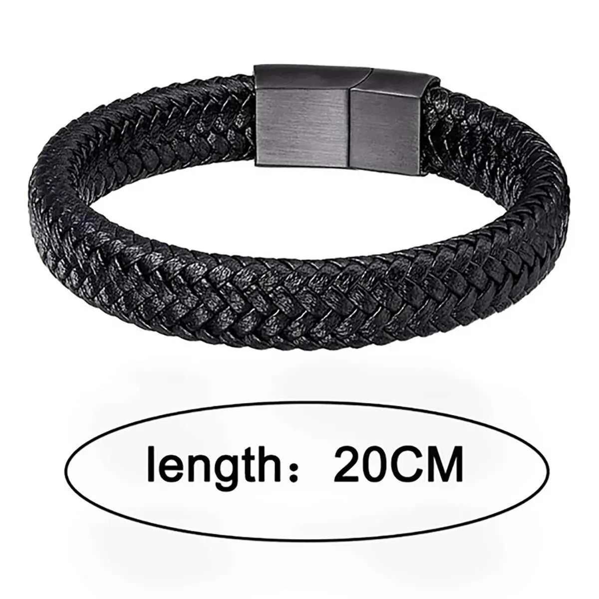 Black PU Leather Magnetic Bracelet Men's Mature and Stable and Elegant Giving Men The Best Gift for Men