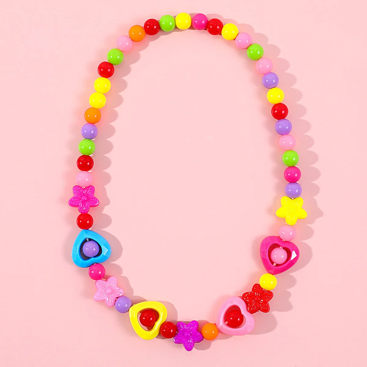 Makersland Children's Beaded Flower Bracelet Colorful Acrylic Flower Necklace Girls Children's Jewelry Sets Wholesale