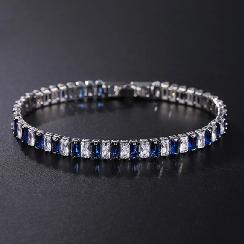 Luxury Hiphop Iced Out  4mm Cubic Zirconia Crystal Tennis Bracelets For Women Men Gold Color Silver Color Bracelet Chain Jewelry