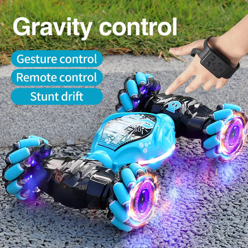 4WD 1:16 Stunt RC Car With LED Light Gesture Induction Deformation Twist Climbing Radio Controlled Car Electronic Toys