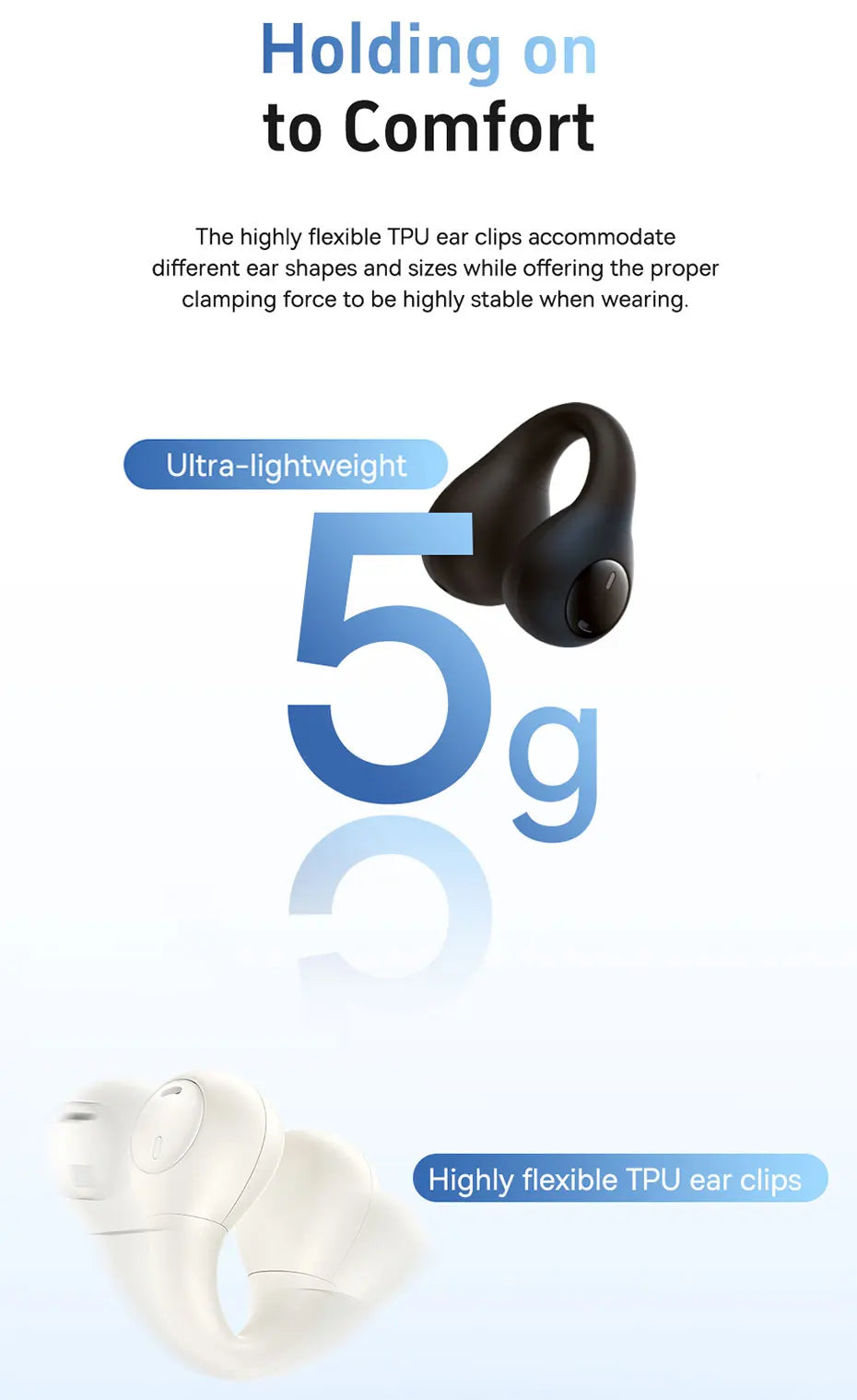 Baseus AirGo AS01 Wireless Headphones Ear clip Earphones Bluetooth 5.3  2MIc ENC HD Call Noise Reduction Earbuds Sports Earbuds