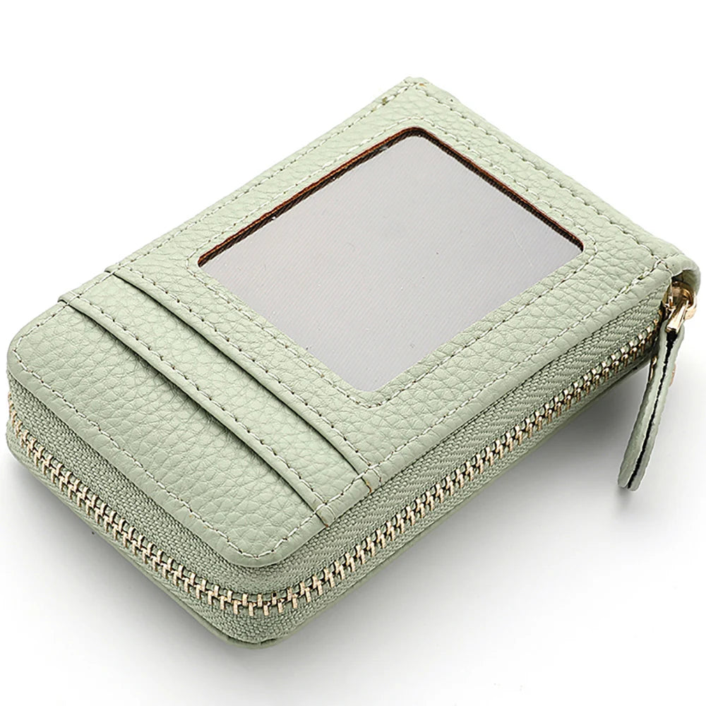 Fashion Pu Leather Zipper Short Mini Wallet Women Id Bank Card Holder Women Purse